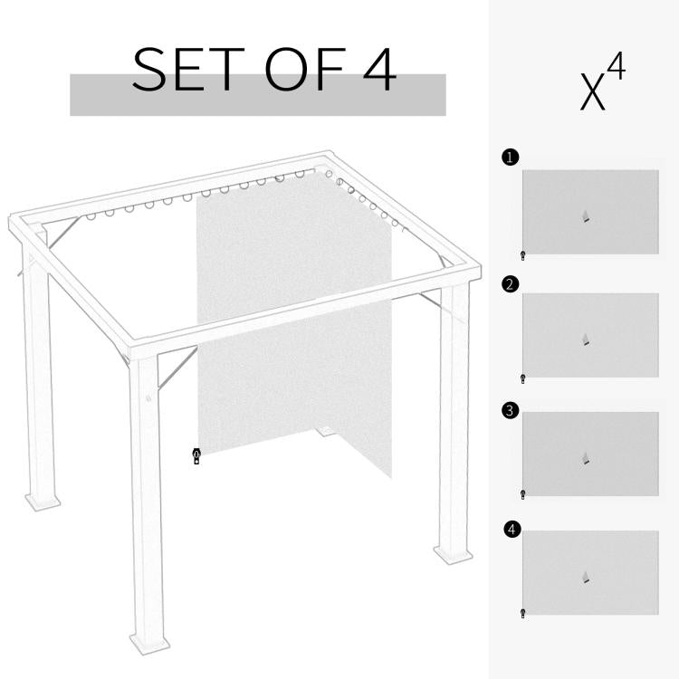 Gazebo sidewall set of four panels with corner attachment points diagram