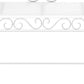 Cream white metal bench seat slats with decorative scroll trim