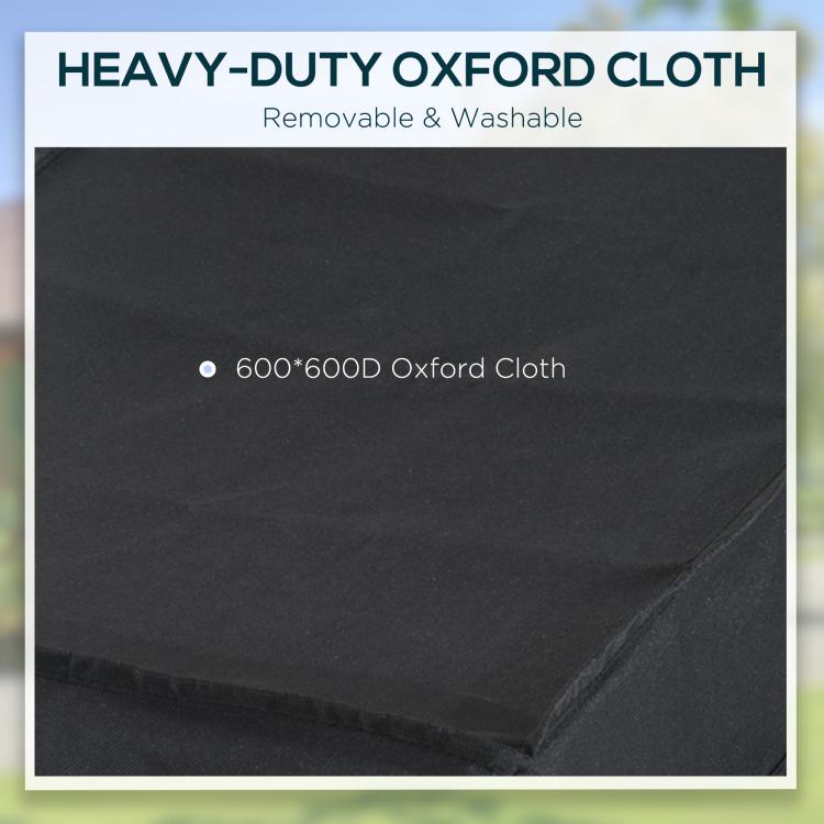 Heavy-duty black Oxford cloth fabric panel for removable trailer cover