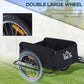 Black two-wheel bicycle cargo trailer with large tires and removable cover