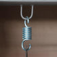 Metal swing support spring with hanging hook and chain link