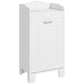 White laundry storage cabinet with curved top, drawer handle, and cabinet door