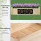 Two-tier wooden planter bed showing drainage gap and gap design