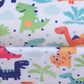 Kids dinosaur patterned sofa armrest cover, plush padded seat cushion