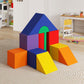 Kids crawl-and-climb foam play set with colorful blocks and slide ramp, multi-shape