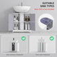 Bathroom cabinet with two-door storage and open top for sink fit, gray interior shelf