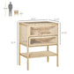 Natural wooden 3-tier small animal hutch with open front door and lower platform shelf