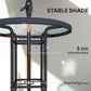 Umbrella stand frame with umbrella hole and pole fixing loop