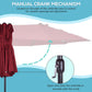 Wine red patio umbrella crank mechanism for opening and closing