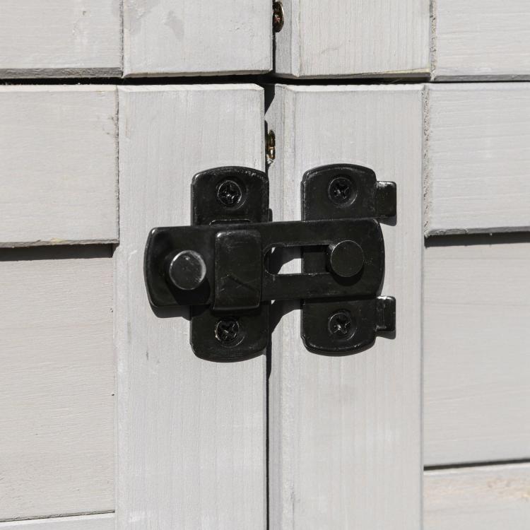 Lockable cabinet door latch with black hardware