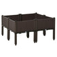 Brown raised garden bed with interwoven panels and four legs