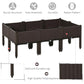 Brown raised garden bed with legs and rattan pattern, solid durable frame design