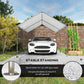 Stable standing galvanized carport frame with base support for stakes