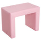 Pink square kids side table with padded top and rounded corners