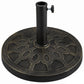 Round resin umbrella base, textured decorative pattern with vertical pole holder