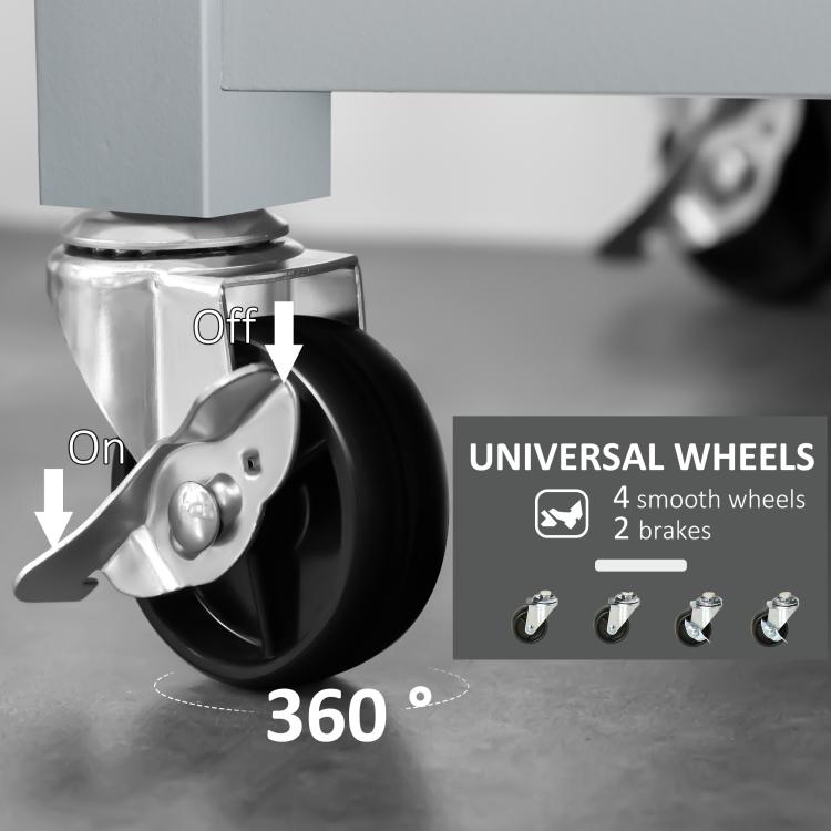Kitchen island caster wheels with two brakes and smooth rolling, universal swivel