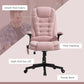 Pink high-back executive office chair with cushioned headrest and 6-point base