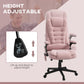 Pink velvet executive chair with height-adjustable frame and padded seat on casters