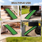 Multi-use pet ramp with green non-slip surface and raised side rails for steps and cars