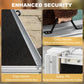 Ramp edge barrier and safety pin hardware on black anti-slip tread