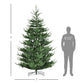 9 ft green artificial Christmas tree with metal tripod base and dense branches
