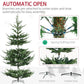 Artificial Christmas tree with hinged branches and foldable metal base sections