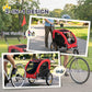 Red 2-in-1 pet stroller and dog bike trailer with mesh enclosure and handle