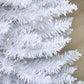 White artificial pencil Christmas tree branches with warm white LED lights, close-up
