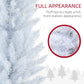 White artificial Christmas tree with full, fluffy branches for a realistic appearance