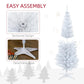 White artificial Christmas tree with sectional design and detachable star base