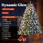 7.5 ft pre-lit artificial Christmas tree with twinkling multicolor LED lights
