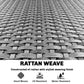 Close-up of gray rattan weave pattern on chair surface