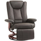 Dark gray manual swivel recliner with lifted footrest and padded armrests, side view