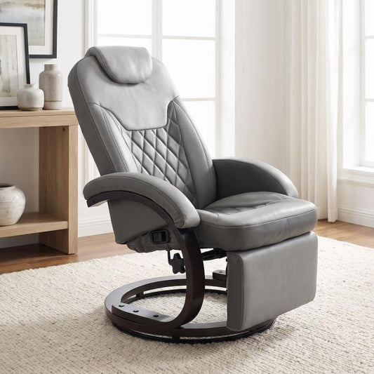 Manual Recliner, Swivel RV Recliner Chair with Footrest, Gray
