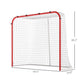 6x4 hockey goal with red frame and white mesh net, labeled measurements