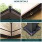 Hardtop gazebo frame details showing reinforced corners and padded base feet