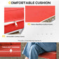 Red cushion covers with water-repellent fabric look and thick soft padding detail