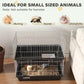 Two-tier wire small animal cage with black base and two front doors