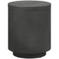 Charcoal gray outdoor concrete side table with round top and base
