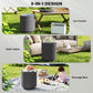 3-in-1 outdoor charcoal gray concrete cooler with side table, storage, and ice bucket
