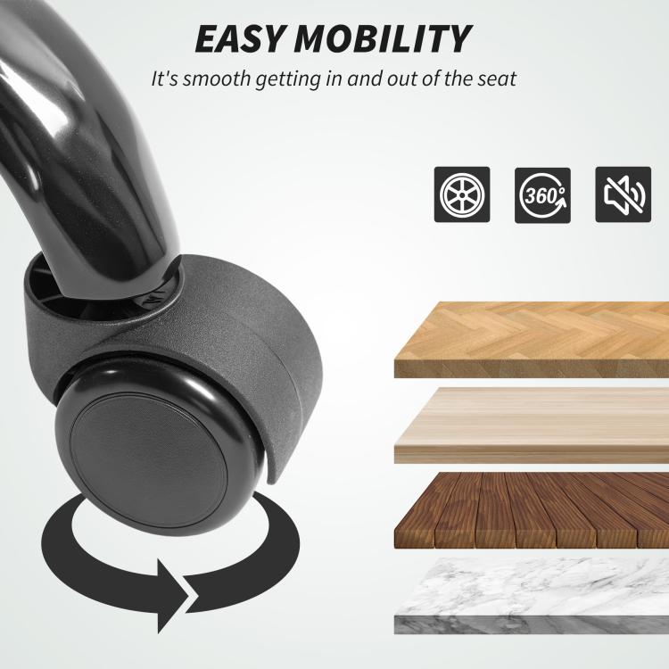 Black swivel chair base with smooth-rolling casters for easy mobility