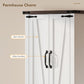 White pantry cabinet with barn doors, dark bar top, and alloy handle pulls