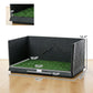 Dog grass training pad with tall walls and drainage tray, front view with turf inside