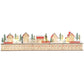 Wood-effect advent calendar with 24 numbered drawers and colorful house and tree scene