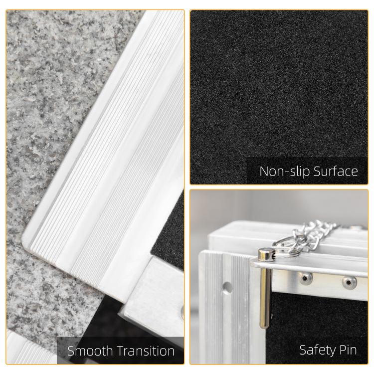 Wheelchair ramp close-up showing smooth transition edge and non-slip surface