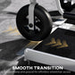 Wheelchair ramp with smooth transition edge and black anti-slip surface by wheel