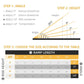 Wheelchair ramp size guide showing 2 ft rise and angle chart