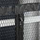 Black zipper on mesh cat playpen door panel