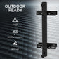Black umbrella holder stand pole mount bracket with clamp arms