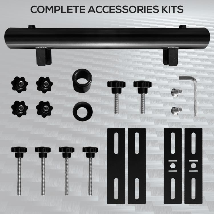 Umbrella holder accessory kit with screws, washers, and clamp hardware